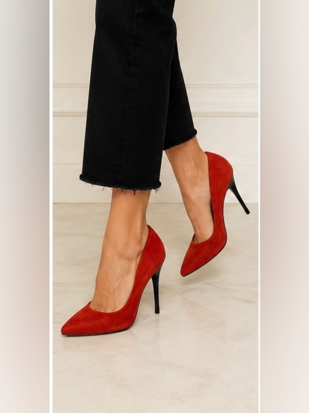 Vintage Giuseppe Zanotti Design Red Suede Stiletto Pumps - Picture 2 of 15